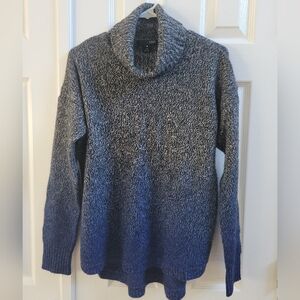 Aqua Black Blue Ombre 100% Cashmere Sweater